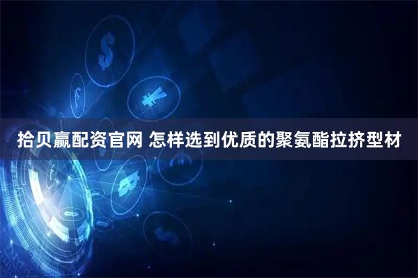 拾贝赢配资官网 怎样选到优质的聚氨酯拉挤型材